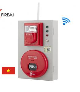 Tổ hợp chuông đèn nút nhấn báo cháy không dây FireAi WAB-01